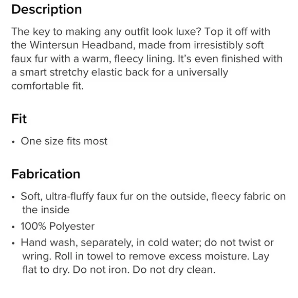 ALO Yoga Opulent faux fur Tan wintersun headband os nwt new with tags $118 - Picture 8 of 8